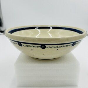 Boleslawiec Polish Pottery 9.25" x 3.25" Round Serving Bowl Tiny Polka Dots